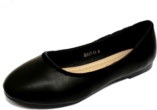 ladies smart flat black shoes