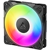 ARCTIC P12 Pro A-RGB LN - Low-Noise Premium Fan, 120 mm PWM Fan with Y-Cable Splitter, 450-2000 RPM, 0 RPM <5% PWM, 5V Digital RGB, Fluid Dynamic Bearing, 4-Pin - Black