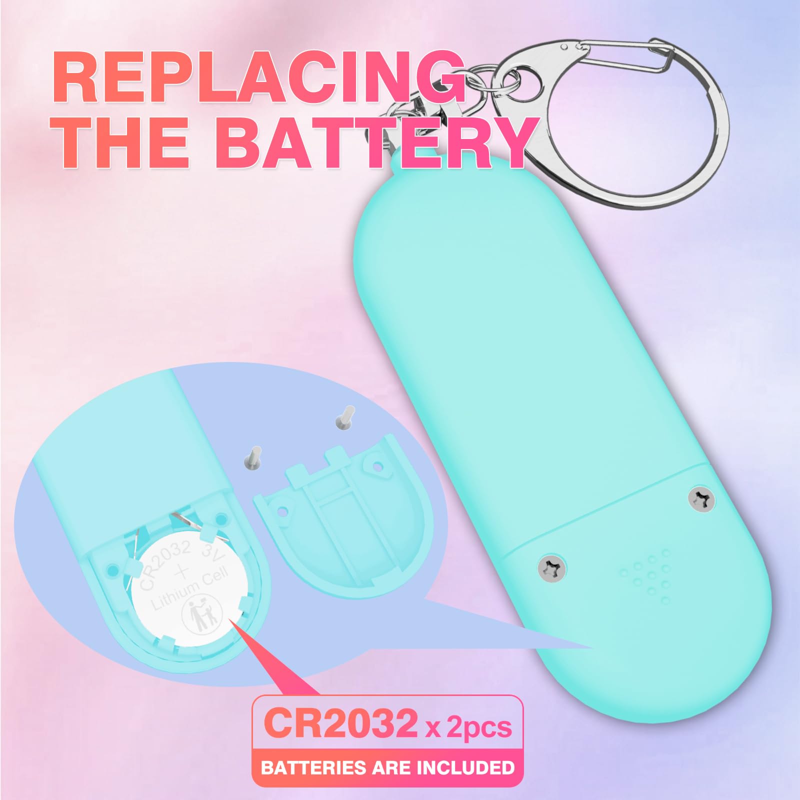 MtMinn Personal Safety Alarm for Women - 130dB Self Defense Keychains Siren Whistle, Replaceable Battery with SOS LED Strobe Light - Emergency Security Safe Protection Devices for Kids Elderly