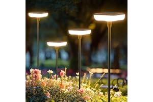 AINOSTONE Solar Lights Outdoor Garden 4 Pack Solar Pathway Light 31" Tall Solar Landscape Lights 34LM Bright Up to 12H IP65 Waterproof Auto On/Off for Walkway Outside Yard Path Patio Lawn Flower Bed plant Decor