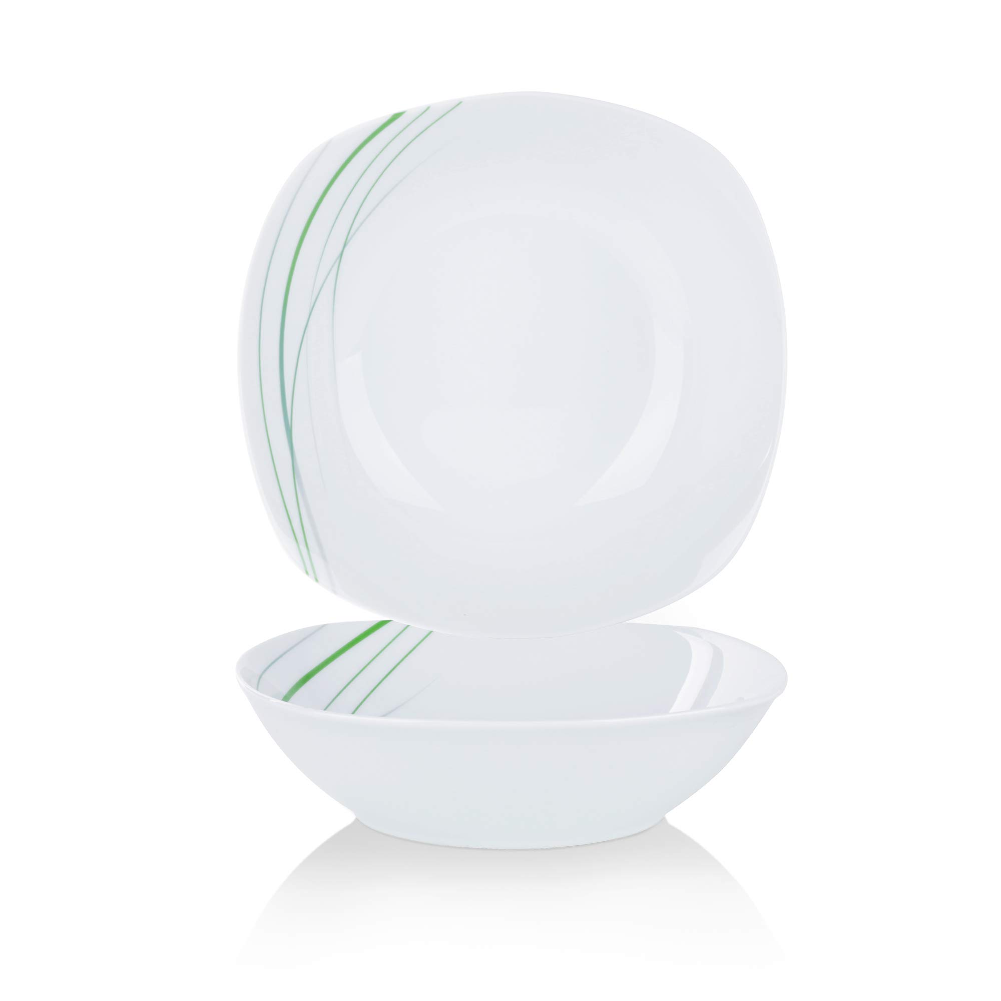 VEWEET, Aviva Porcelain Salad Bowls 2-Piece Large Soup Bowls Capacity 1050 ml Addition to Aviva Dinner Service AVIVA-2SLW