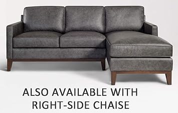 Amazon Com Harlow Left Facing Grey Leather Sectional 2 Piece Sofa