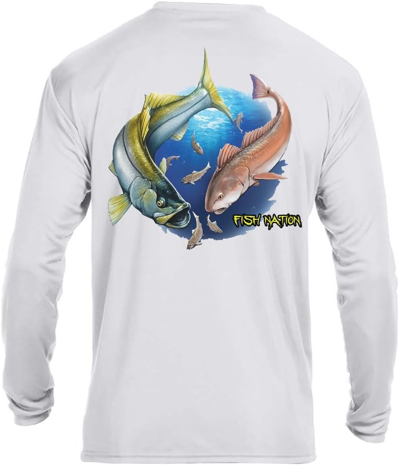 FISH NATION-High Performance - Dri Fit UPF 30+ Mens Long Sleeve Fishing Shirt