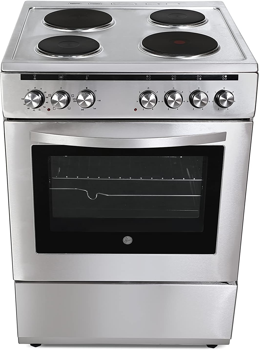 Hoover Electric Cooker, 60CM, 4 Hot Plate, Multi function oven, Steel