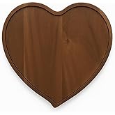 JB Home Collection, Premium Acacia Wood Heart Shape Plate Romantic Wedding Serving Tray for Snack Cake Fruit Nuts Appetizer, 8.25"x6.75", 1 Pack