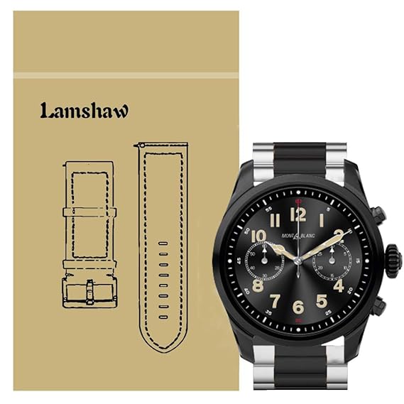 Lamshaw Quick Release Smartwatch Band for Montblanc Summit 2, Stainless Steel Metal Replacement Straps for Montblanc Summit 2 Smartwatch ...