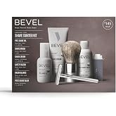 Bevel Shaving Kit for Men, Includes all Shaving essentials | Kit includes safety razor, 40 replacement blades, shave brush, pre shaving oil, shaving cream and post shave balm