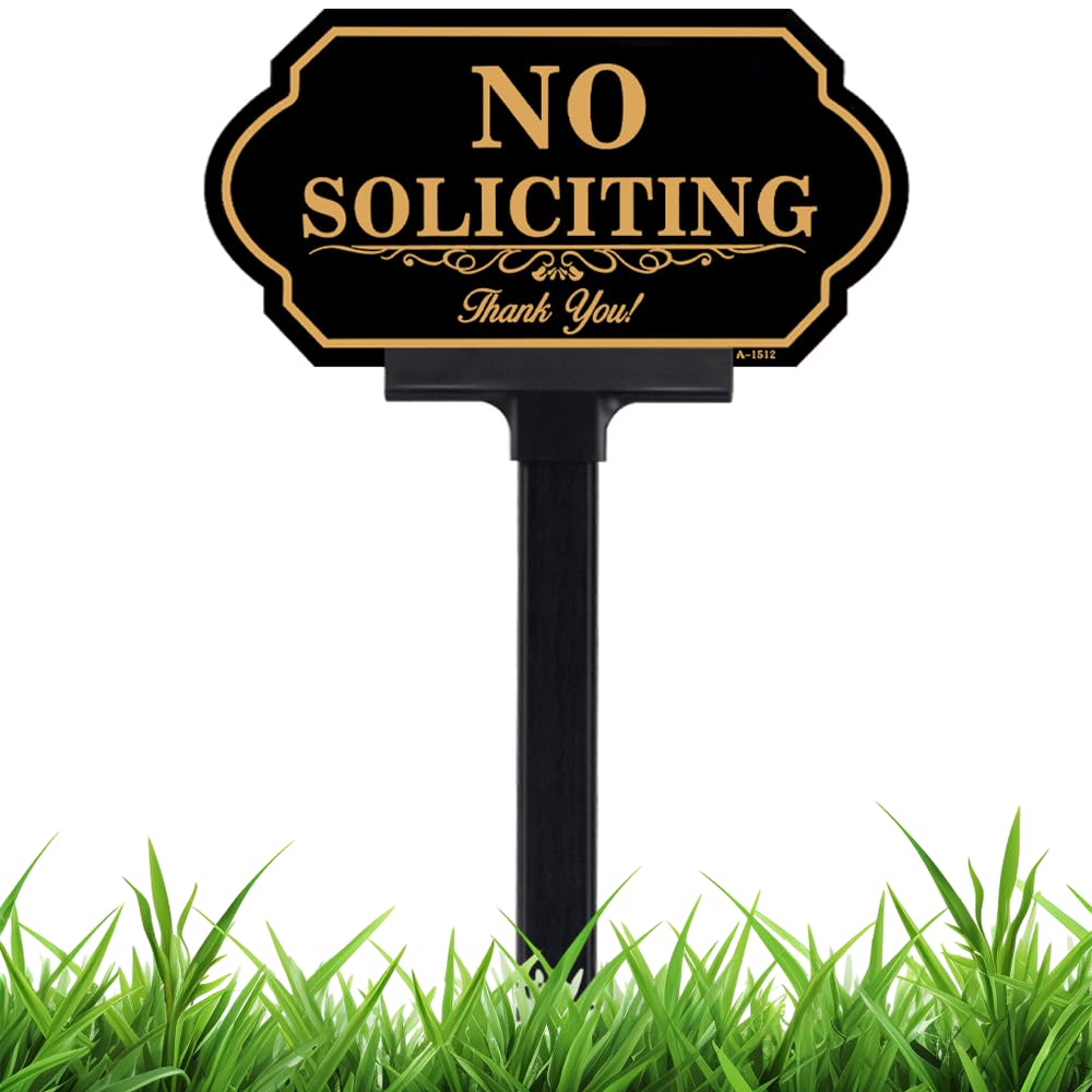 No Soliciting Sign for House with Stake - 50-mil