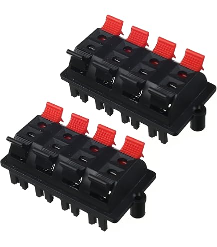 Spring Speaker Connectors 2-Pack 2-Way Spring Loaded - Push Connector ...