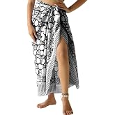 AUZURE 100% Cotton Hand Block Print Sarong Cover Up for Women (73” x 43”) | Beach Wrap, Sarong Skirt, Bikini Swimsuit Cover Up, Pareo & Boho Resort Wear for Beach, Pool, Cruise & Vacation.