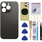 Perzework OEM Rear Back Glass Replacement Compatible with iPhone 14 Pro Max 6.7 inches (Space Black) with Reparing Toolkit and Pre-Installed Adhesive