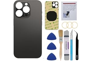 Perzework OEM Rear Back Glass Replacement Compatible with iPhone 14 Pro Max 6.7 inches (Space Black) with Reparing Toolkit and Pre-Installed Adhesive