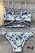 CUPSHE Women's Floral Front Cross Padding Bikini Set Beach Swimwear Medium Blue