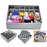 Bedroom Wardrobe Closet Storage Organizer Box,Underwear Drawer Organizer Divider Containers,TOP-MAX 30 Slots Compartments Adjustable Under Bed Cloth Organizer Unit for Socks Ties Hanky Belt Bra Pantie