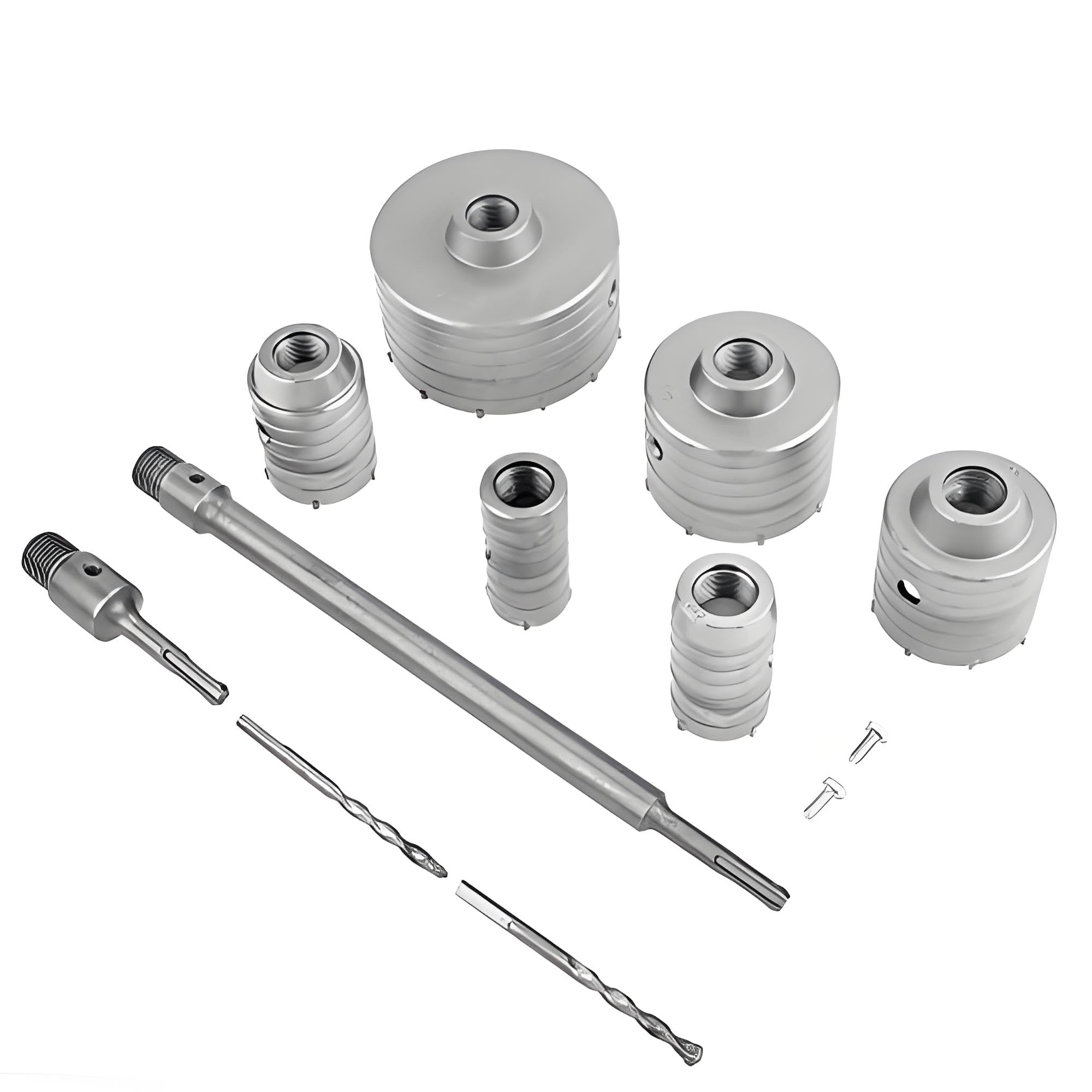 10Pcs TCT Drill Set Masonry Hole Saw, SDS Bits SDS Plus Extension Shank Tungsten Masonry Hole Cutters