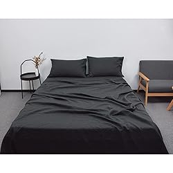 GHUIPRO 100% Linen Sheets Twin Size, Natural French