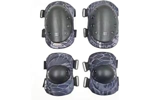 Mrsight Tactical Combat Knee and Elbow Protective Pads Sets Advanced Tactical Gear Set for Airsoft Paintball Hunting CS Military Enthusiasts Skate Outdoor Sports