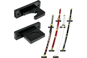 Elifinds Vertical Katana Wall Mount Holder Adjustable Samurai Sword Wall Hanger Sword Collection Slanted Display for Cosplay Blade Tanjirou Zoro Wakizashi Ninja Tanto Spear (1-Tier)