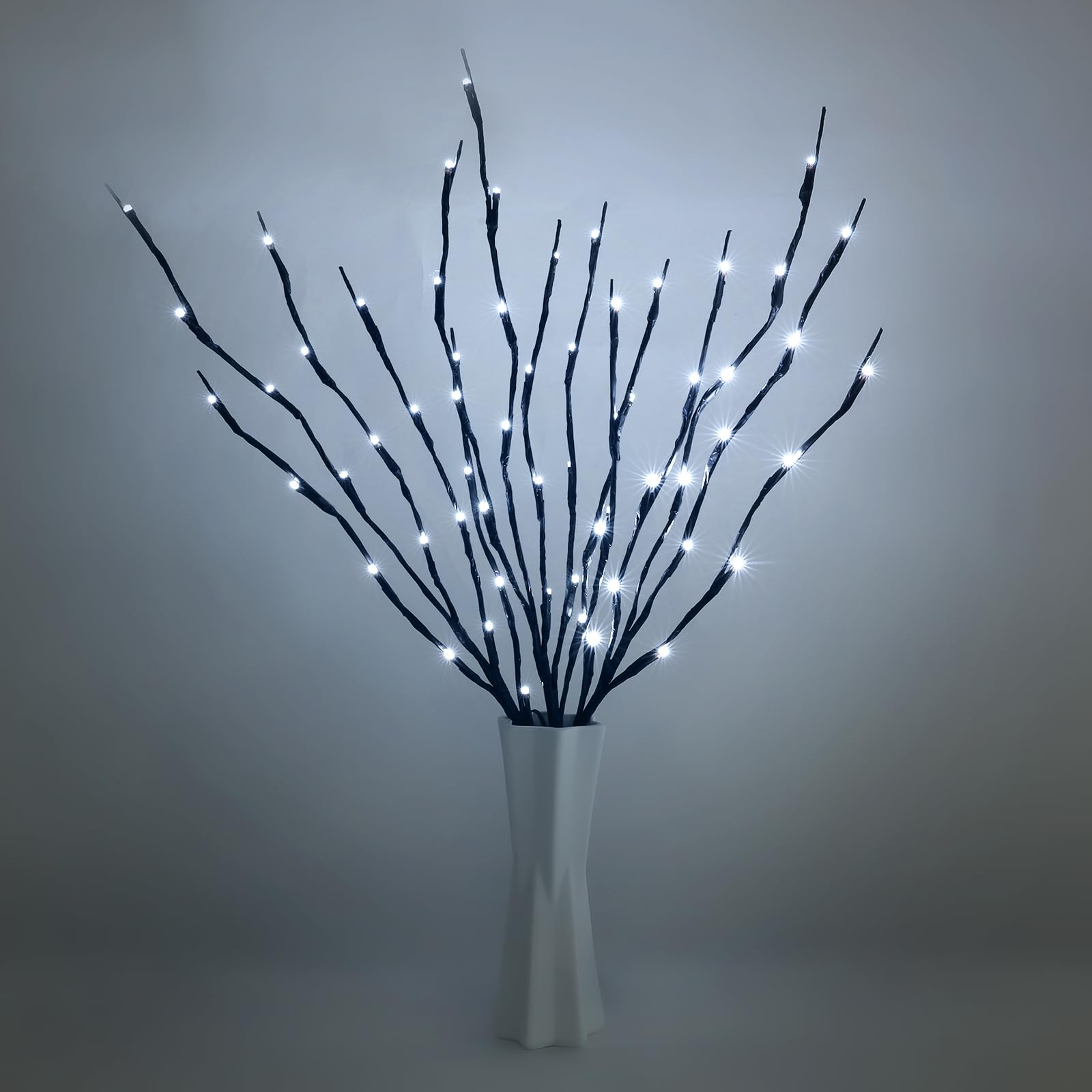 URAQT Led Branch Light, 3 Pack 73cm LED Twig Lights Tree Branch Lights Flexible Branch Decoration Light for Home Shop Windows Vase Table Room, White Light