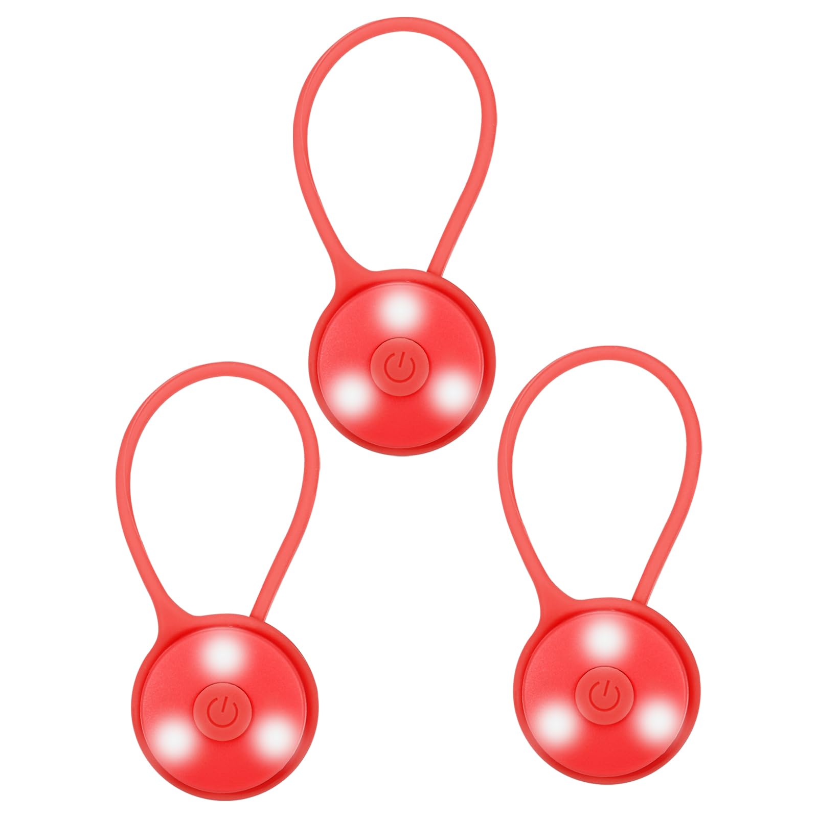 PATIKIL LED Running Light, 3 Pack Silicone Rope Bike Safety Light Running Lights for Runners, Cycling, Dog Walking, Red