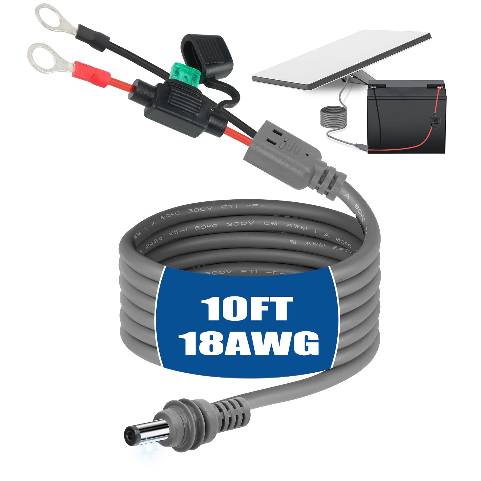 Photo 1 of 10 FT Starlink Mini Direct Battery Power Cable [No Boost Converter Needed] Waterproof 18AWG Starlink Mini Power Cable with 15A Fuse, Starlink Car Adapter – Direct to Car, RV, or Marine Battery