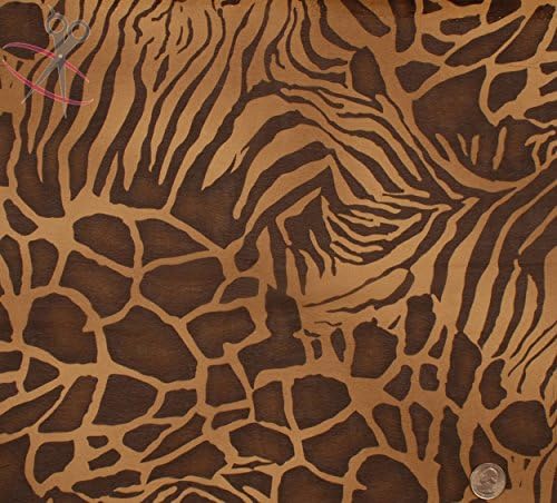 Giraffe & Zebra Mix Print - Khaki & Brown - Hi Multi Chiffon - By the Yard