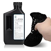 YOUSU Flexible Tough (Shore 80A) 3D Printer Resin, Soft Rubber/TPU Like 3D Printing Resin1, High Elongation 405nm Fast UV-Curing Photopolymer Resin for LCD Printer,Black 1000g