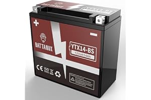 Battanux YTX14-BS Battery & Motorcycle Battery, Sealed SLA/AGM 12V14Ah ATV/UTV/Snowmoble/Motor bike Battery Maintenance Free & No tools for installation & Advanced Technology & Environmental