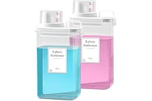 HONGYA ART DIY 2 Pack Laundry Detergent Dispenser, 78oz Detergent Dispenser, Refluxable Laundry Detergent Container, Plastic Liquid Laundry Detergent Dispenser for Laundry Room Organization with 6 Labels