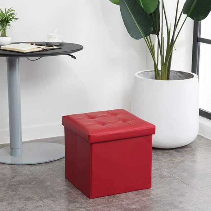 XMZDDZ Baúl Puff Cubo Pequeño,Plegable Puff Cubo Acolchado Asiento