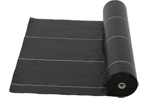 Broadfashion 4ft x 250ft Premium Weed Barrier Landscape Fabric, 5oz Heavy Duty, Weed Control Fabric, High Permeability Good for Flower Bed, Driveway Fabric Ground Cover