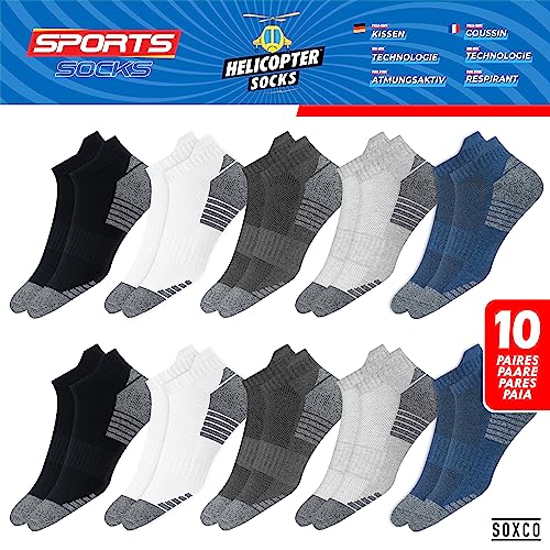 10 Paia Calzini Uomo Corti Spugna Estivi Calze Donna Corte Sportivi Running EU 39-42, Multicolore S