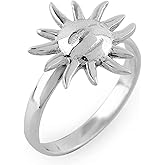 925 Sterling Silver Sun Face Ring, Handmade Ring for Women, Minimalist Bohomian Jewelry, Fidget Stackable Wedding Promise Ring, Christmas Gift