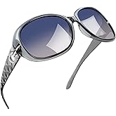Joopin Big Womens Sunglasses Polarized Trendy Sun Glasses Large Rectangle UV Protection Rhinestone Sunnies