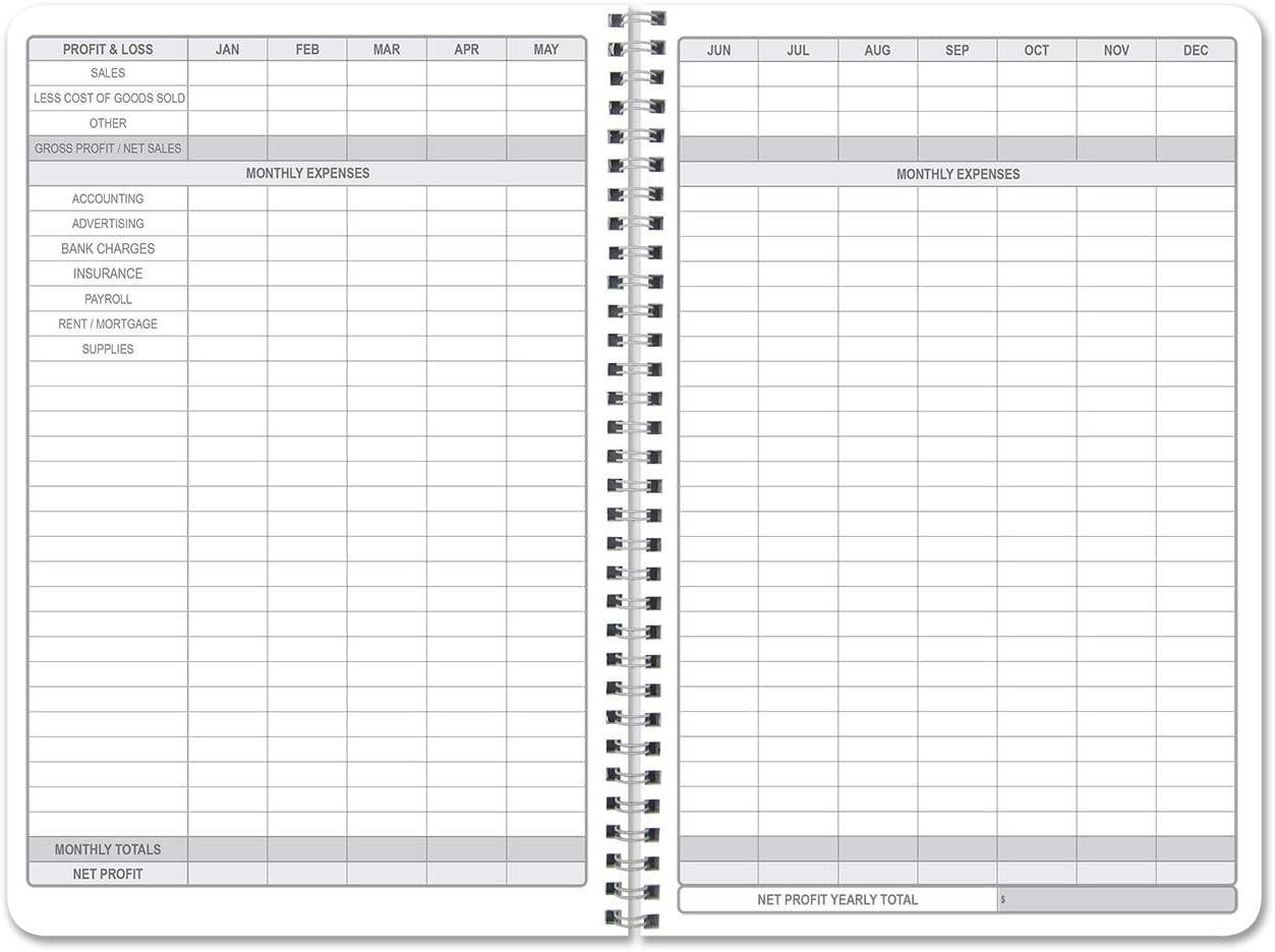 BookFactory Income & Expense Journal/Accounting Ledger Book/Bookkeeping Income and Expenses Tracking Ledger Log Book/LogBook 108 Pages - 8.5" x 11" Wire-O (LOG-108-7CW-PP-(IncomeExpense)-BX) : Office Products