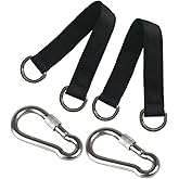 AIVOOF Tree Swing Straps,9.8inches Tree Swing Hanging Kit Short Hanging Straps Holds 440 lbs with Heavy Duty Safety Lock Carabiner Hooks for Hammock, Plank