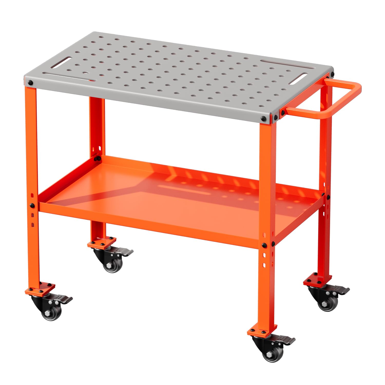 Photo 1 of Movable Welding Table,36"x18"Welding Tool Car,Movable Welding Workbench Table,Easy Setup Portable Workbench,Heavy-Duty Load Capacity,with Tool Slots and Fixture Holes,Tool Tray