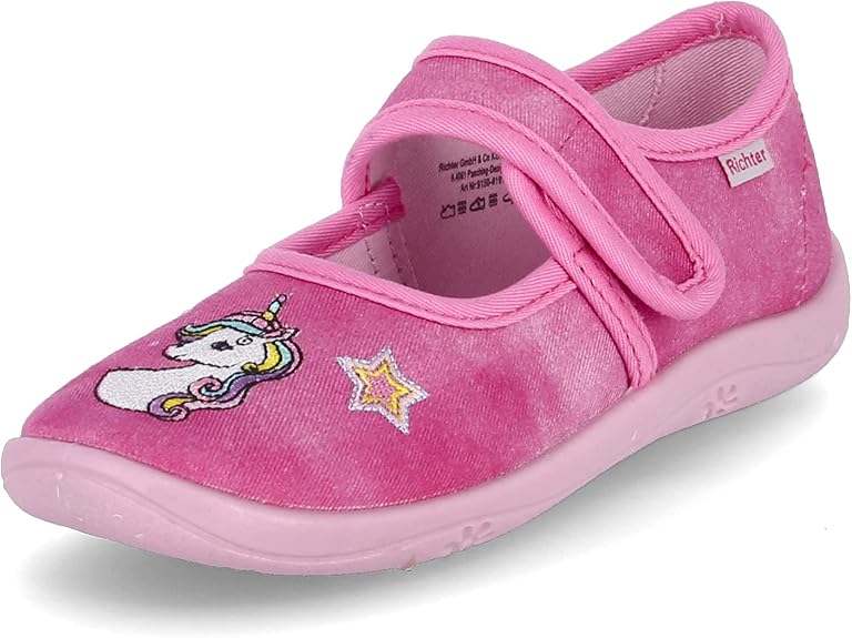 Richter Mädchen Hausschuh Mia | Bio-Baumwolle | Nachhaltige Sohle