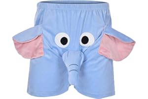 Mens Womens Pj Pants Cute Cartoon Elephant Funny Pajamas Shorts Fleece Cozy Novelty Trunk Sleepwear Couple Casual Pjs Bottoms