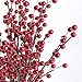 Factory Direct Craft Pack of 12 Red Berry Stems - 12 x 18 Inches - Artificial Berry Stems - Traditional Style - Decorative Sprays for Christmas, Weddings, Parties, and Events