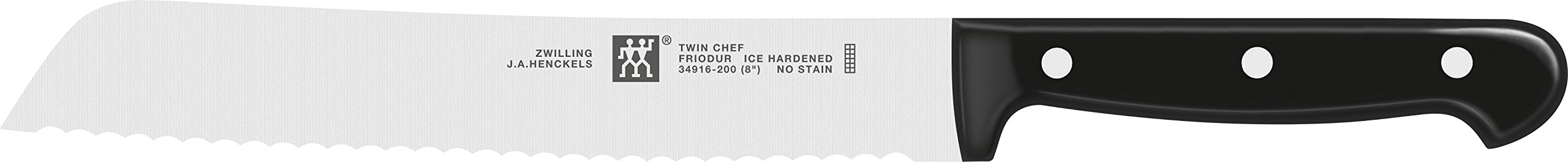 Zwilling 34916-201-0 Twin Chef Bread Knife, Special Stainless Steel, Zwilling Special Melting, Riveted, Full Tang, Plastic Handles, 20 cm