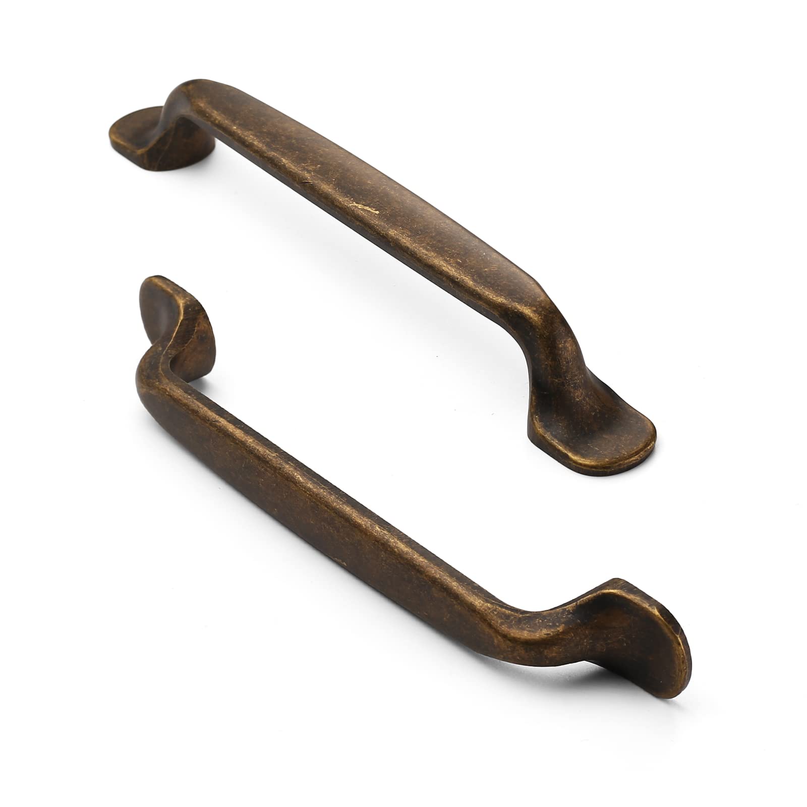 FURNIWARE 12Pack Antique Brass Kitchen Cupboard Handles, Cabinet Hardware Drawer Appliance Pulls, Kitchen Cabinet Door Handles Pull,Drawer Wardrobe Handles,Brass- 5 Inch(128mm) Hole Center