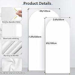 Hemmotop White Arch Backdrop Cover Set 7.2 ft, 6