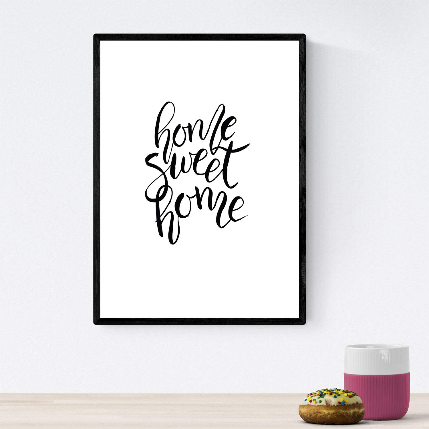 Nacnic Print with happy blank messages and negro.Poster 'Home Sweet Home' for framing. A3 size unframed