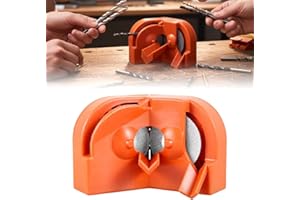GODMIFA Multi-Function Drill Bit Sharpener, Portable Drill Bit Sharpener with 2 Grinding Wheels, Universal Grinding Tool for HSS, Carbide & Masonry Bits, Drill Machine Blade Sharpening Tool (Orange)