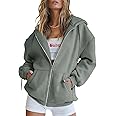 EFAN Women's Drawstring Zip Up Cute Hoodies Fall Jacket Oversized Casual Sweatshirts with Pocket