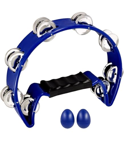 Amazon.com: Soulmate Tambourine Metal Jingles Hand Held Percussion