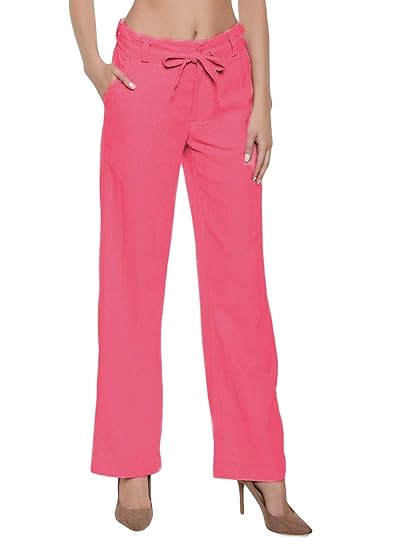hot pink trouser pants