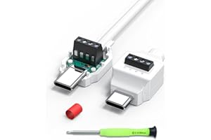 JUXINICE 2Pack USB-C 4Pin Solderless Connector Kit for Fast Charging Cable Repair with Screwdriver Set, DIY Replaceable Type-C Port, Type-C 4-pin connector is suitable for USB-A to C fast charging cables
