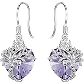 TOUPOP Tree of Life Earrings 925 Sterling Silver Family Tree Dangle Drop Earrings Crystal Jewelry Birthday Christmas Gifts for Women Her